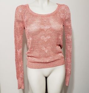 ❣Heart patterned melon colored sweater
